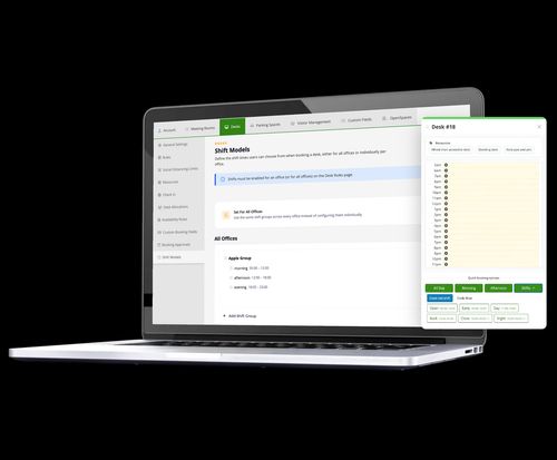 shift booking from Clearooms on a laptop